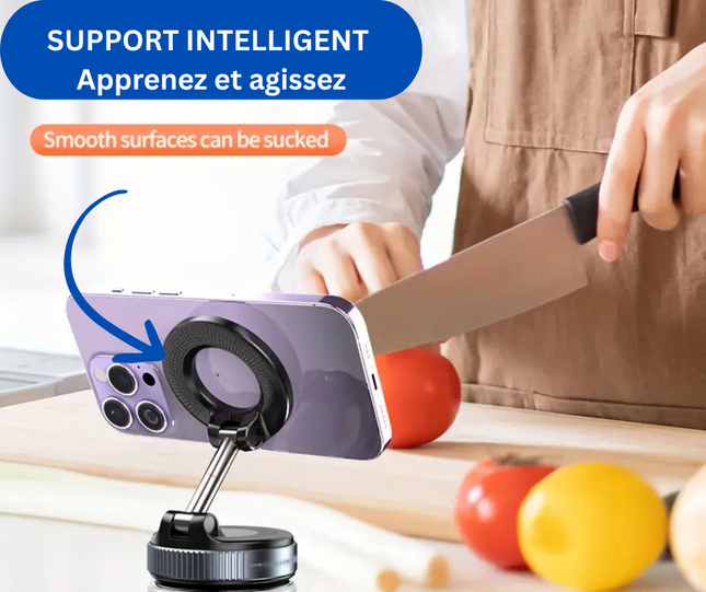 Support téléphone magnétique et Ventouse